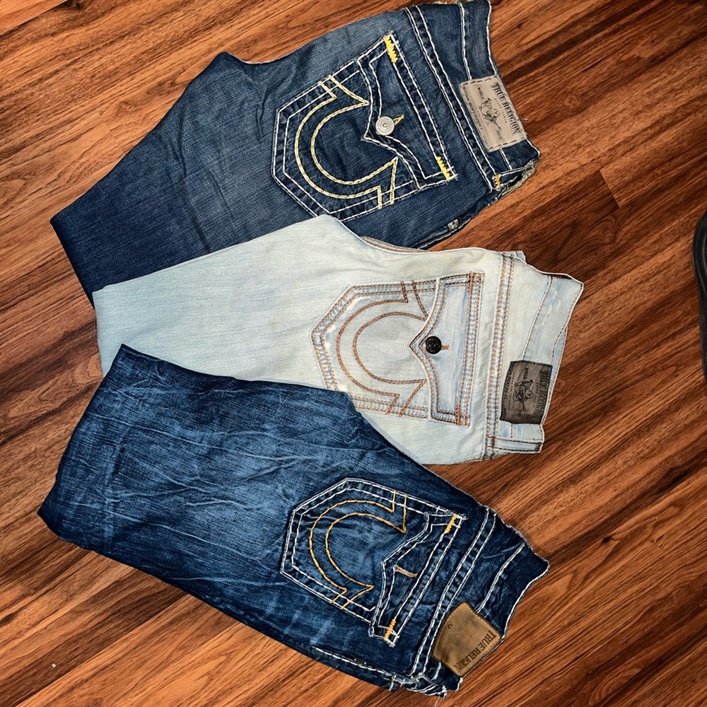 3 True Religion Men Jeans Size 36